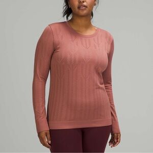 Lululemon relaxed swiftly breathe longsleeve mauve running workout top chai